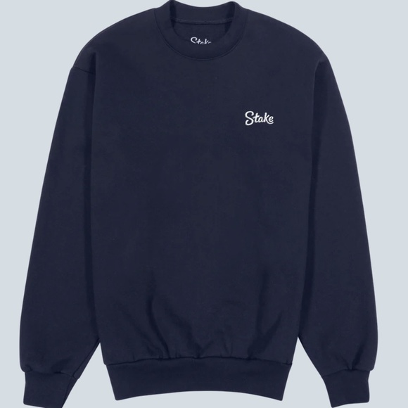 NWOT Stake- WHITE ON NAVY STAKE CREWNECK